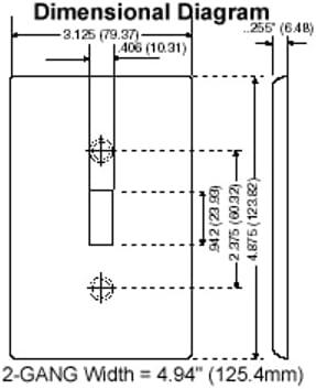 White Thermoset Plastic 2-Gang Toggle/Decora Wallplate