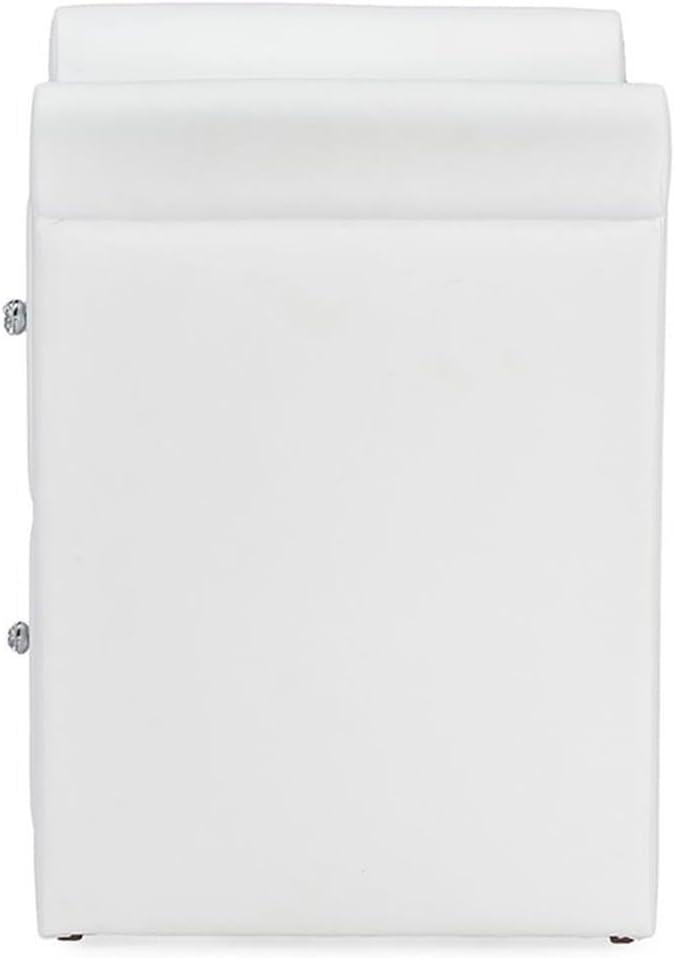 Victoria Matte Faux Leather Leather 2 Storage Drawers Nightstand Bedside Table - White - Baxton Studio