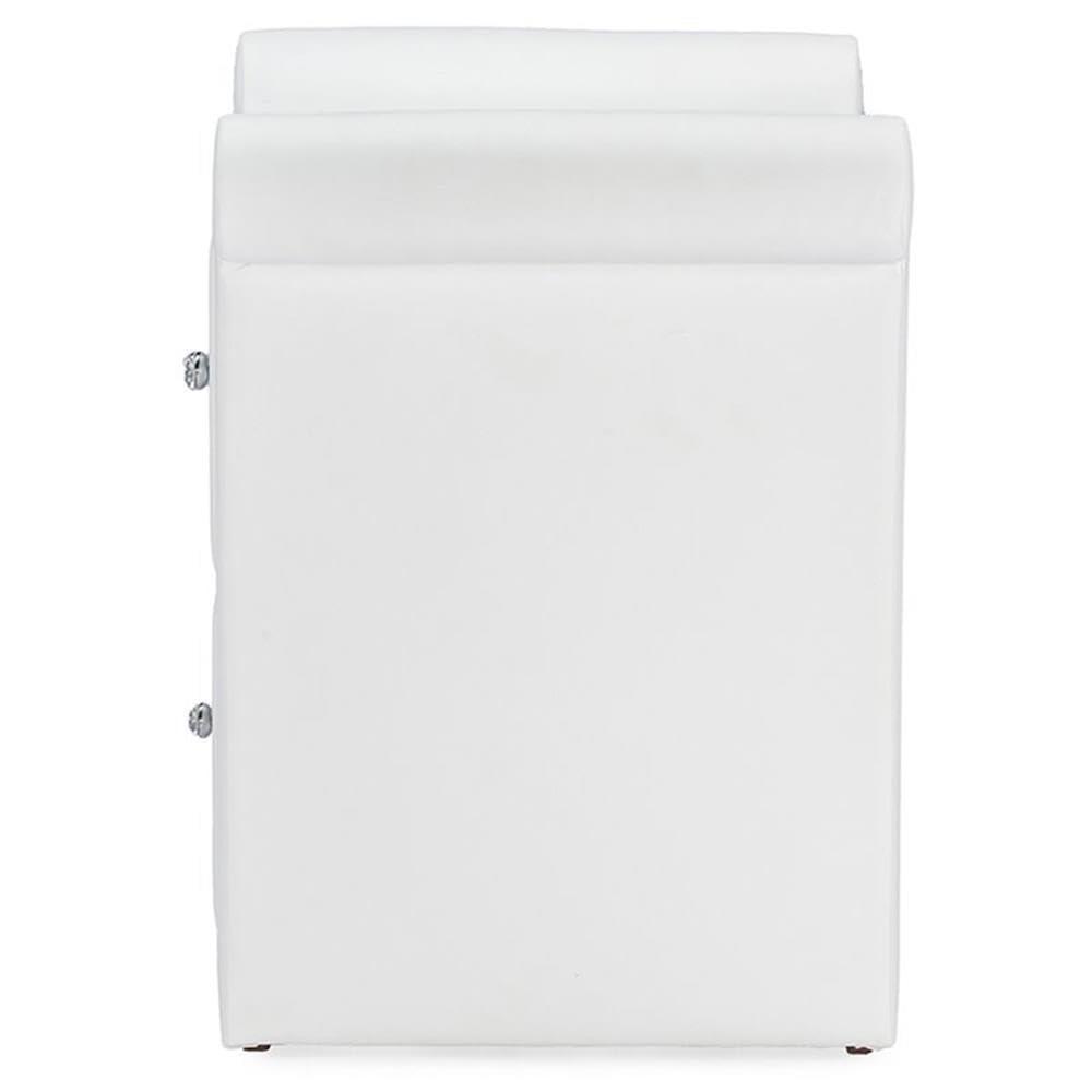 Victoria Matte Faux Leather Leather 2 Storage Drawers Nightstand Bedside Table - White - Baxton Studio