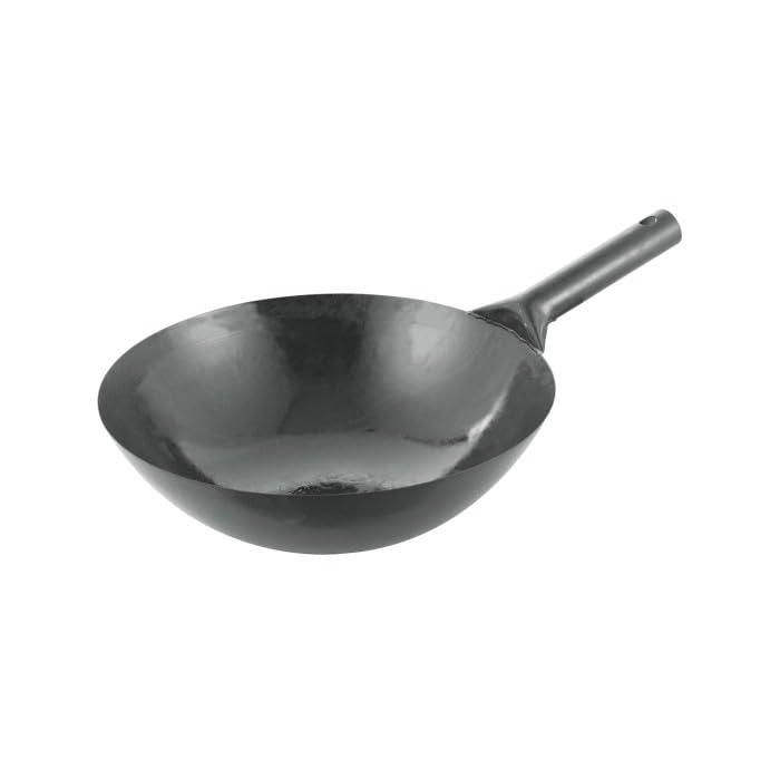 Black Carbon Steel 16" Wok with Handle