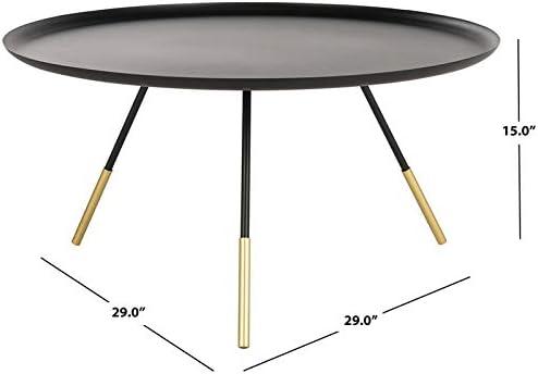 Orson Coffee Table with Metal Gold Cap  - Safavieh