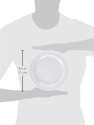 White 8-Inch Round Melamine Dinner Plate