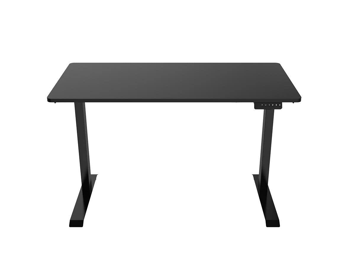 Monoprice WFH Single Motor Height Adjustable Sit-Stand Desk Table with 4 foot Top, Black, Laptop Computer Workstation - Workstream Collection