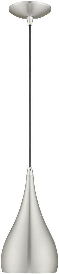 Livex Lighting Amador 1 - Light Pendant in  Shiny Dark Gray/Polished Chrome