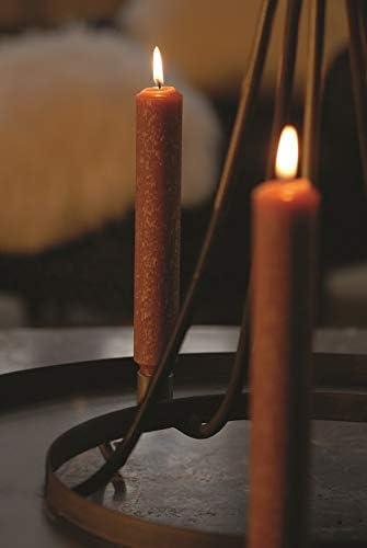 Rust Beeswax Enhanced 9-Inch Unscented Taper Candles, Set of 4