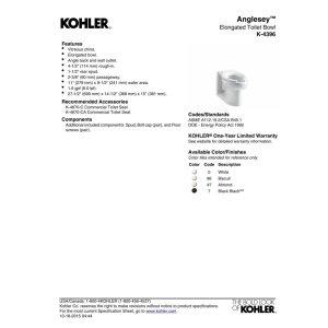 Anglesey Floor-Mounted Wall-Outlet 1.6 GPF Flushometer Valve Elongated Bowl with Rear Inlet