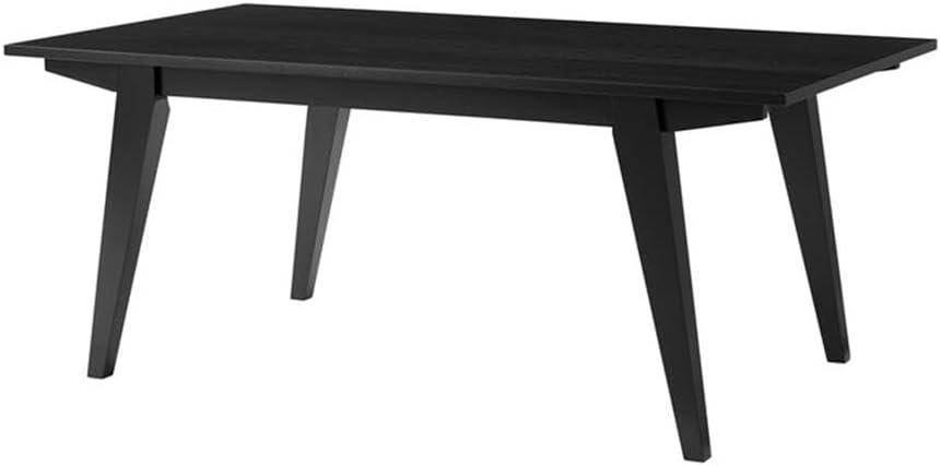 Black Solid Wood Japandi Minimalist Coffee Table, 43 Inch