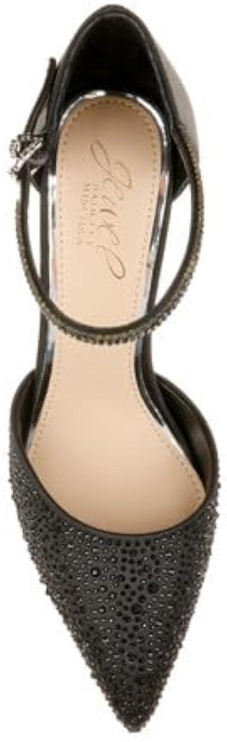 Jewel Badgley Mischka Womens Jailene Pump 7 Navy Satin