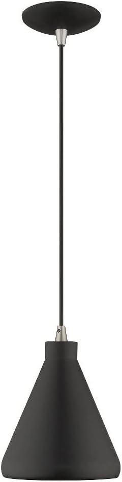 Livex Lighting Metal Shade 1 - Light Chandelier in  Black