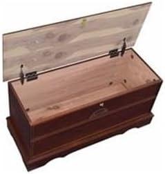 Warm Brown Cedar Lined Wood Storage Chest