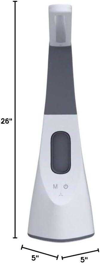 Artiva USA LED811108WFU Oxford Adjustable LED Desk lamp with Bladeless Fan & USB Charger, White/Gray