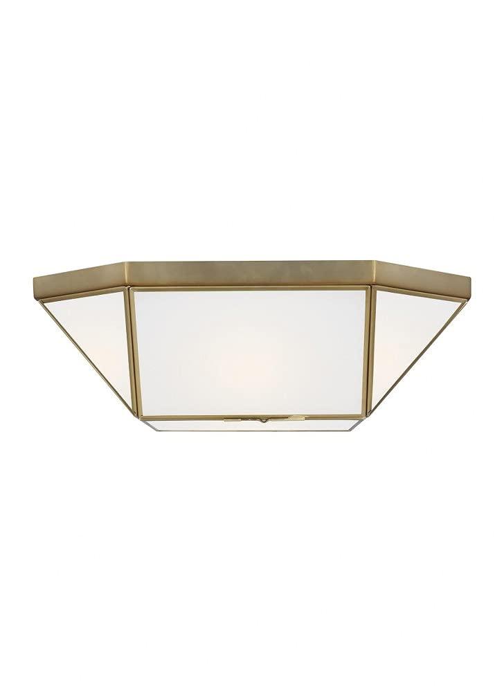 Generation Lighting 2-Light Morrison Ceiling Lamp Satin Brass 7579452-848 | Ceiling Light Fixture for Home Decor| Ceiling Mount Light for Bedroom, Bathroom, Kitchen, and Living Room Décor