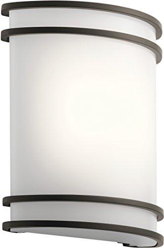 Distressed Bronze Dimmable LED Wall Sconce with White Shade