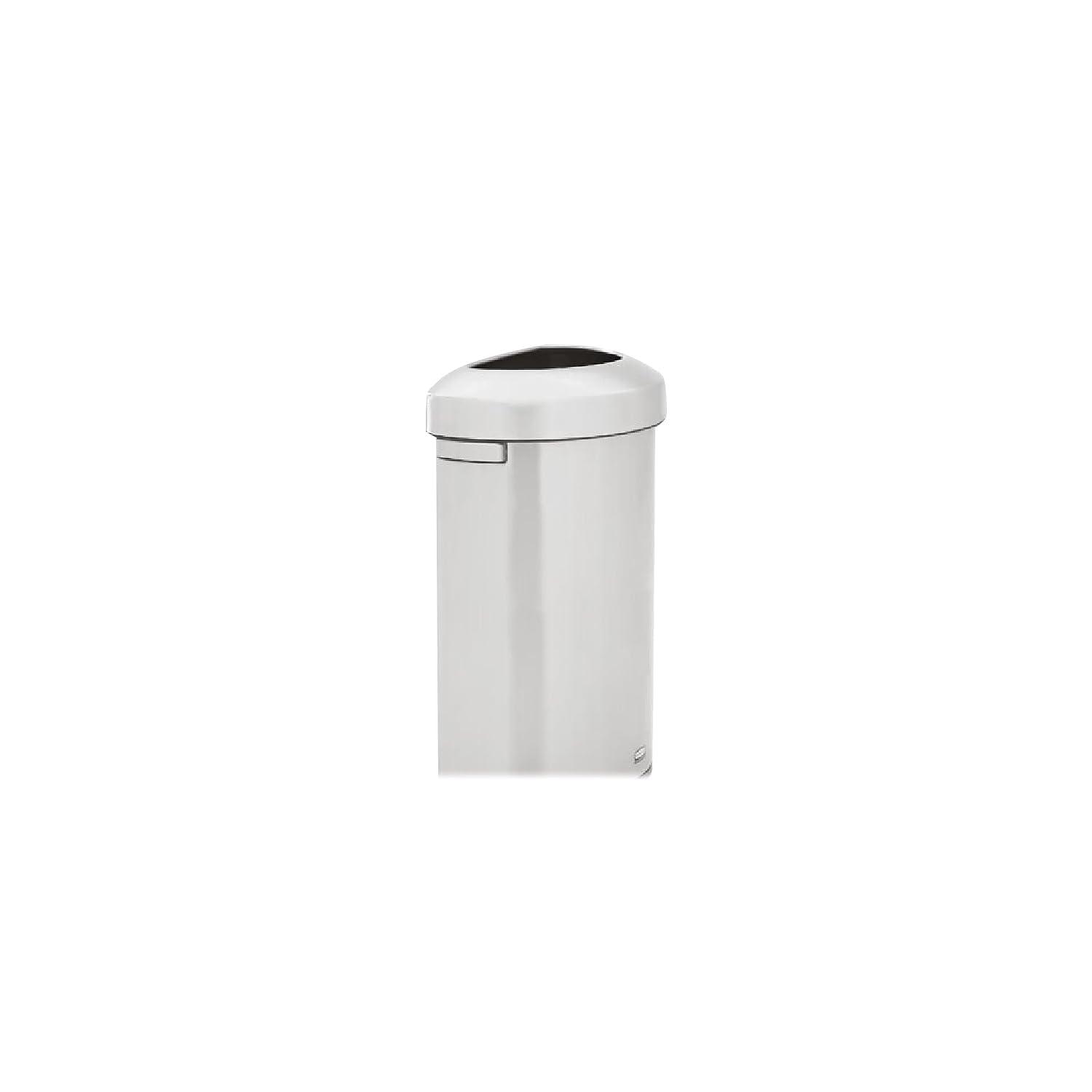 Rubbermaid Refine Stainless Steel Indoor Trash Can with Open Lid 21 Gallon Silver (2147582)