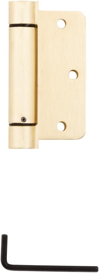 3-1/2 Inch Brass Adjustable Self-Closing Spring Hinge