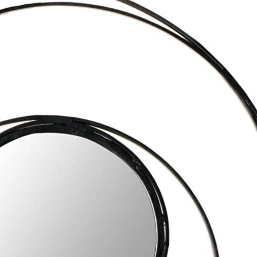 SAFAVIEH 7" Round Inner Circle Wire Mirror, Black