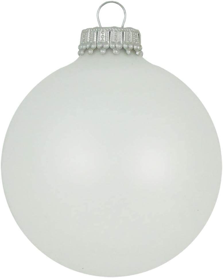 Classic White Velvet Glass Christmas Ornaments Set