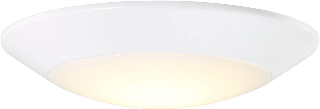 White Glass LED Flush Mount Ceiling Light