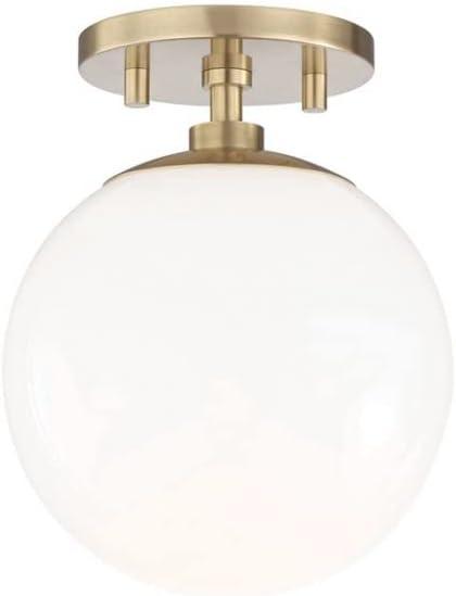 Mitzi Stella 1 - Light Semi-Flush Mount in  Aged Brass White Shade