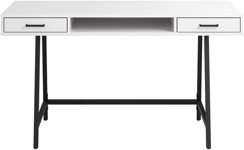 Steele 54W Writing Desk in Pure White Oak by Bush Furniture - Engineered Wood