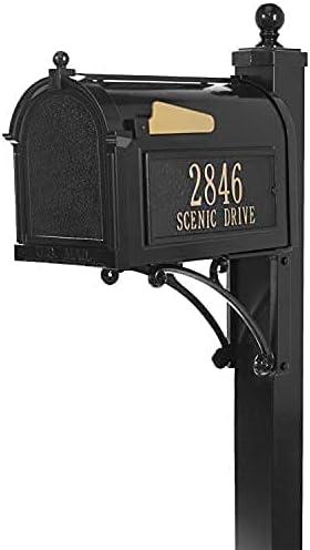 Black Aluminum Capitol Mailbox with Side Address Plaques