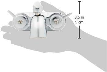 B3100 3 ⅜-Inch Centers Clawfoot Tub Faucet with Ceramic Cartridges & ¼-Turn Ball-Valve Diverter - Diverter Bathcock - Faucet Replacement - Solid-Brass Chrome-Plated - ¾ Male IPS Inlet