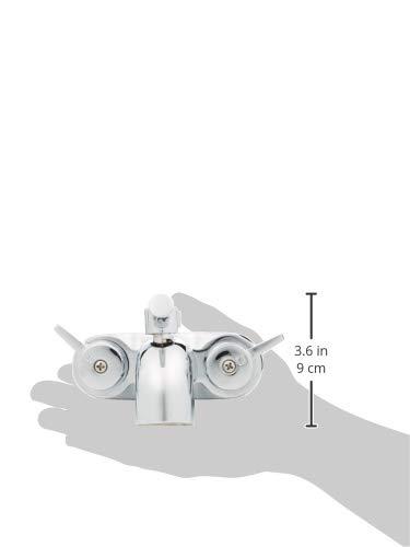 B3100 3 ⅜-Inch Centers Clawfoot Tub Faucet with Ceramic Cartridges & ¼-Turn Ball-Valve Diverter - Diverter Bathcock - Faucet Replacement - Solid-Brass Chrome-Plated - ¾ Male IPS Inlet