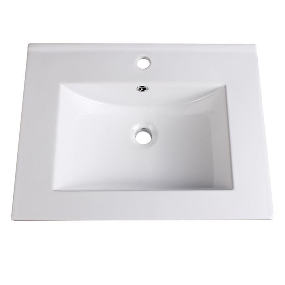 Fresca Allier 18.25'' White Ceramic Rectangular Bathroom Sink with Overflow