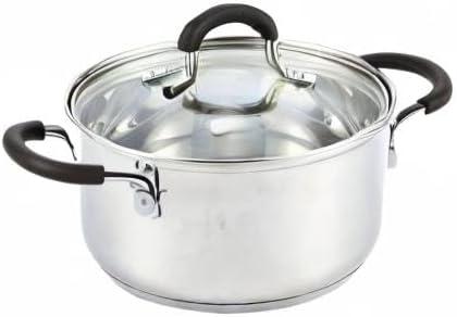 Cook N Home Stockpot Sauce Pot Induction Pot with Lid Professional Stainless Steel 3 Quart