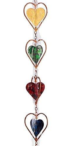 Ancient Graffiti Multicolor Heart Rain Chain, 4" x 96" x 4"