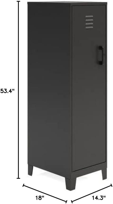 Black Steel Lockable 4-Shelf Office Locker