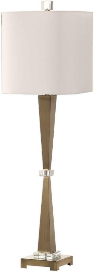 Niccolai Gold and White Steel Table Lamp with Drum Shade