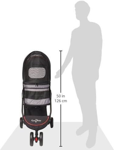 Gray Shadow Lightweight 4-Wheeled Pet Stroller for Dogs