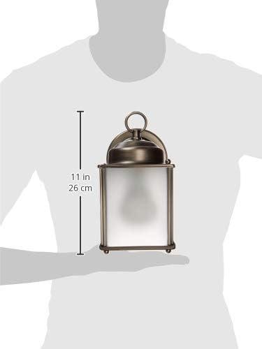 Antique Brushed Nickel Outdoor Wall Lantern with Satin Etched Glass