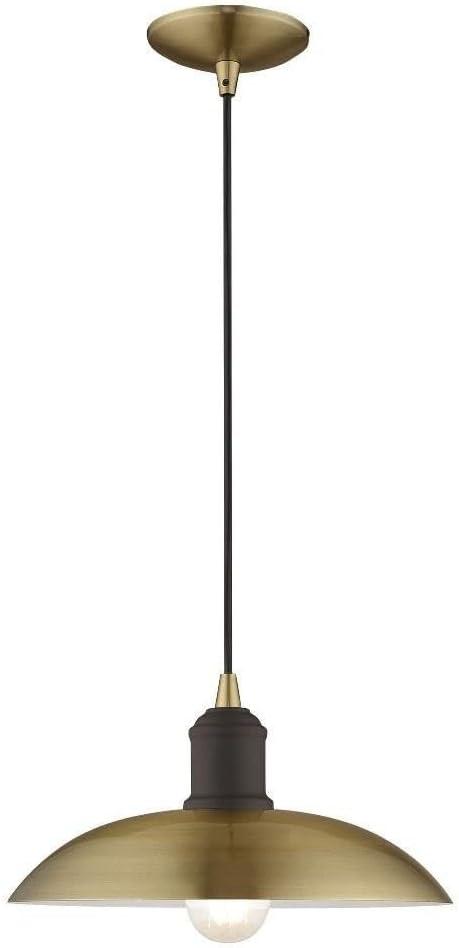 Livex Lighting Metal Shade 1 - Light Pendant in  Antique Brass