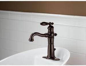 Victorian Single Hole Bathroom Faucet with Drain Assembly