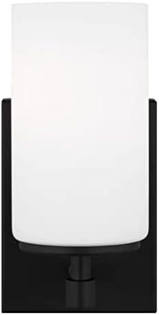 Generation Lighting 1-Light Alturas Contemporary Bath Fixture Wall Lamp Midnight Black 4124601-112 | Bathroom Light Fixture for Home Decor | Wall Sconce Vanity Light Fixture and Bathroom Accessory
