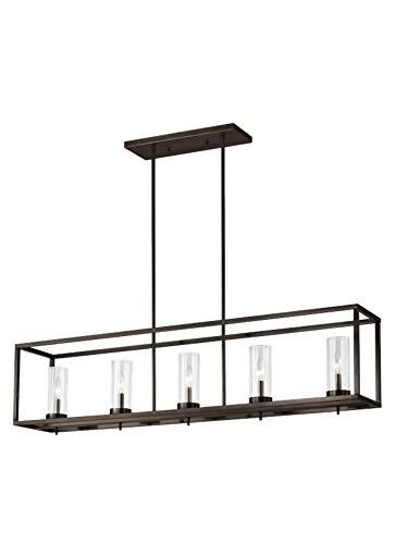 Sea Gull Lighting Generation 6690305EN-778 Transitional Five Light Island Pendant from Seagull-Zire Collection Dark Finish, 48.00 inches, Brushed Oil Rubbed Bronze