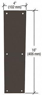 CRL M60410B Oil Rubbed Bronze Push Plates 4" x 16"