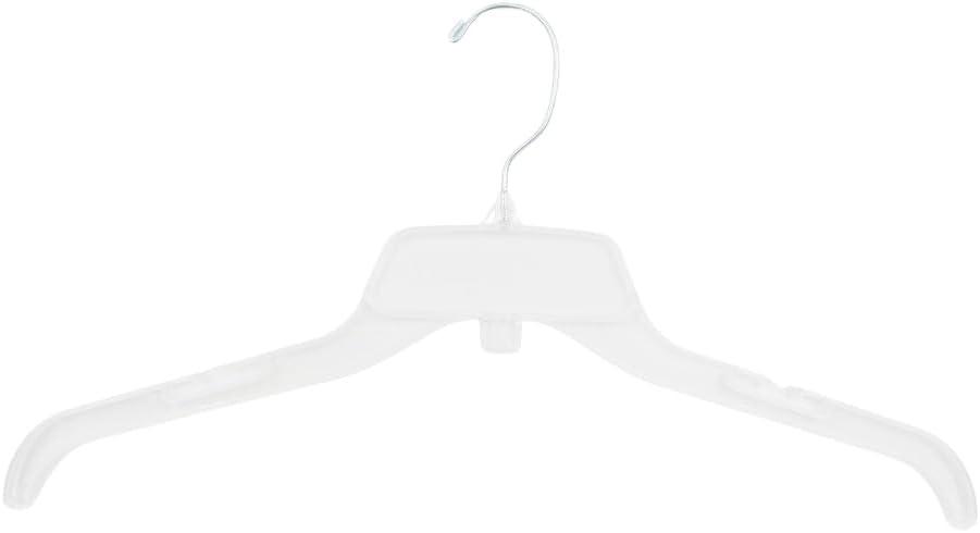 17'' Clear Break-Resistant Plastic Dress Hangers with Metal Hooks