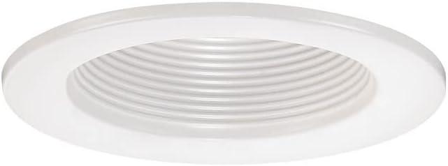 4-Inch White Aluminum Baffle Recessed Light Trim