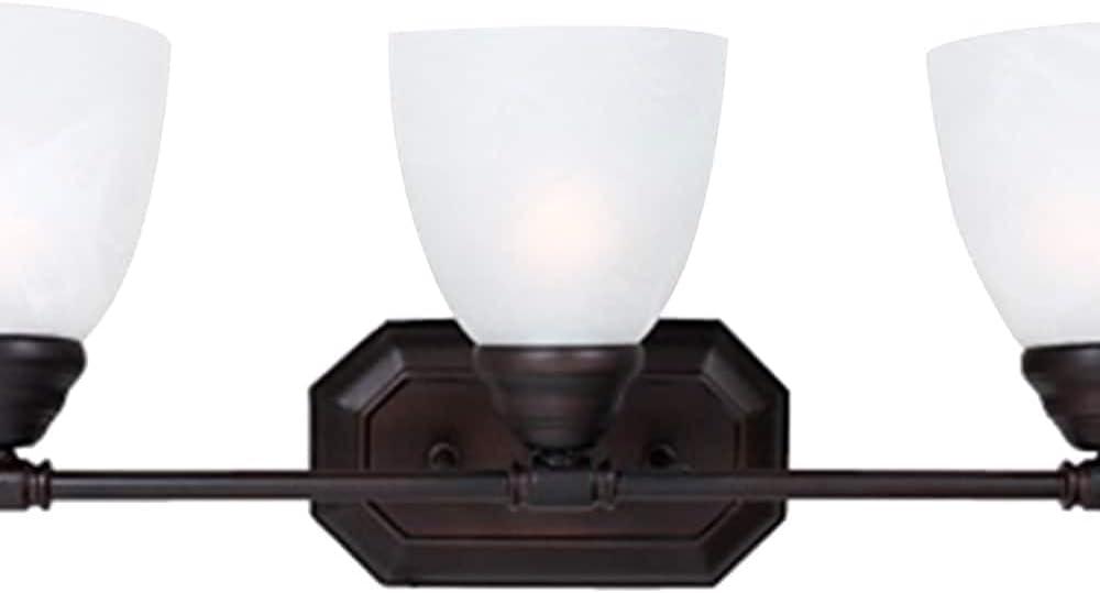 Oil Rubbed Bronze 3-Light Vanity Fixture with White Glass