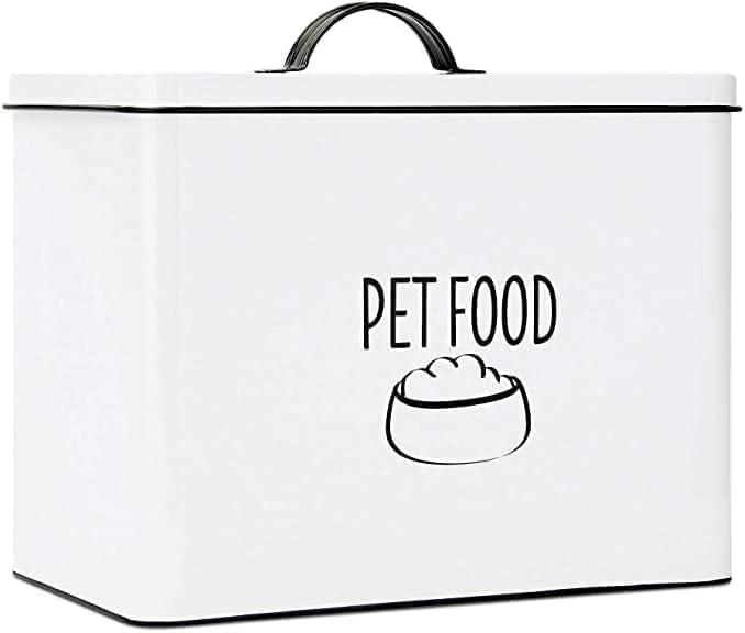 Outshine Co Outshine White Farmhouse Dog Food Bin Storage Container Cute Pet Food And Treat Canister With Lid & Reviews | Wayfair