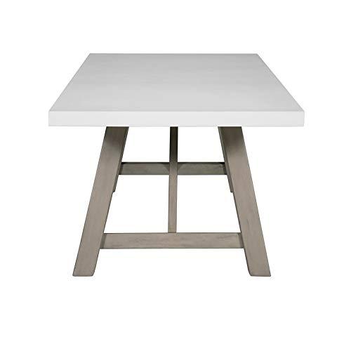 Unique Furniture Mills Rectangular Dining Table Concrete Top in Gray
