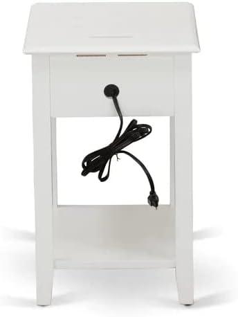 Denison Modern Wood Night Stand with 1 Mid Century Modern Drawers - White