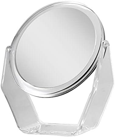 Clear Acrylic Round Swivel Vanity Mirror with 7X/1X Magnification