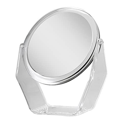 Clear Acrylic Round Swivel Vanity Mirror with 7X/1X Magnification