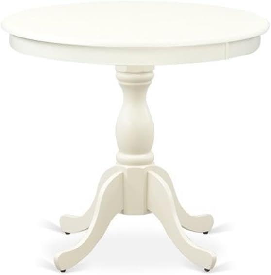 East West Furniture Antique 3-piece Wood Dining Set with Nail Heads in White