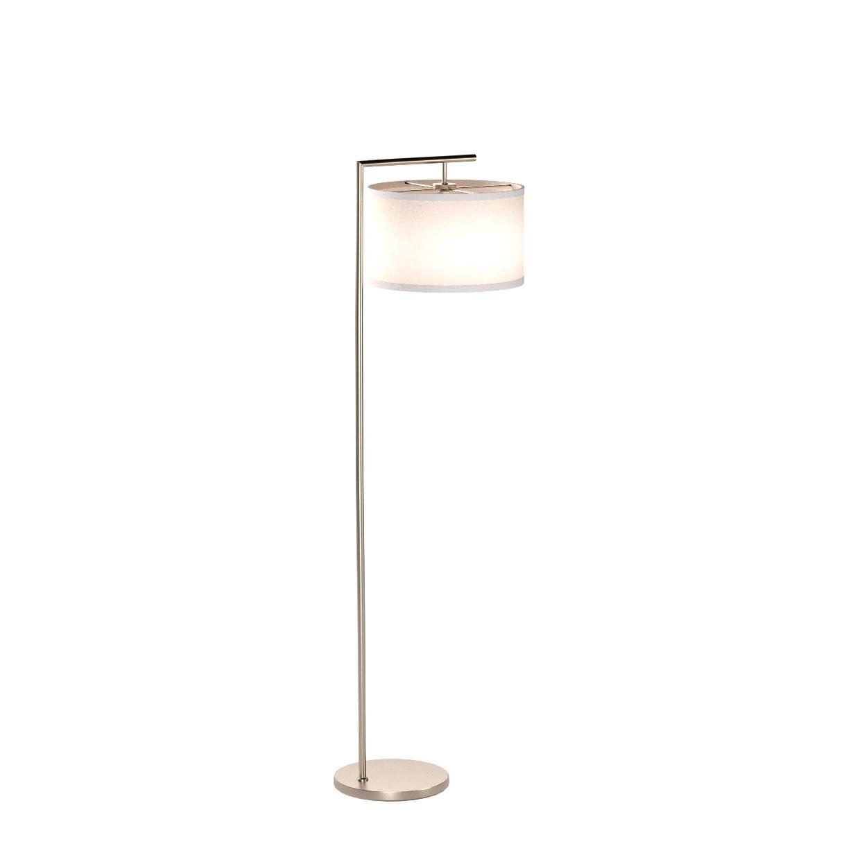 Montage Modern 60 in. Mid-Century Modern LED Floor Lamp with Fabric Drum Shade