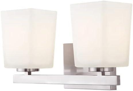 Hartley Brushed Nickel Vanity Wall Light with Dimmable Opal Glass